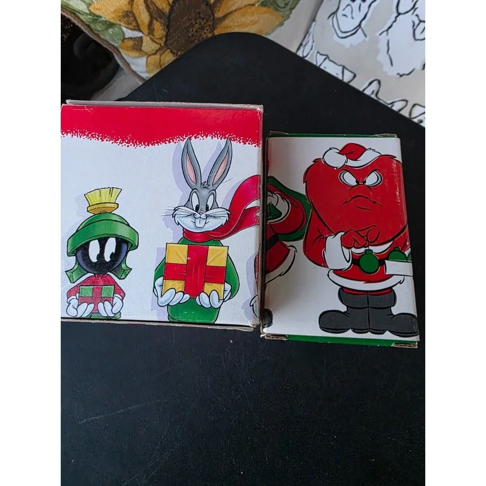 VTG Warner Bros Holiday Ornament Bundle 2 1995 Looney Tunes NewOldStoc Snowglobe